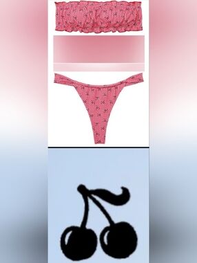 XS S M XL XXL PINK By Frankies Bikinis Bandeau Thong Bikini Set Red Bandana